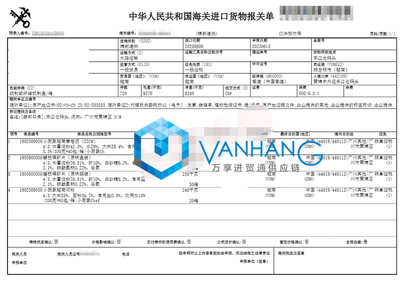 越南春卷皮進(jìn)口報關(guān)資料